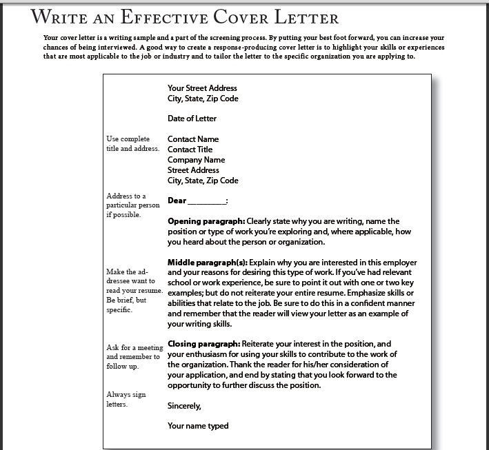 How to write a cover letter for job placement