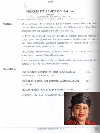B-R-E-A-K-I-N-G News!!! Stella Oduah's CV Released By Senate 