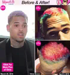 See Pictures Chris Brown Changes Hair Colour To Rainbow - Celebrities ...