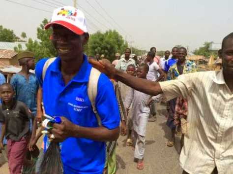 Photos Of Man Trekking From Yola To Abuja In Honour Of Buhari 