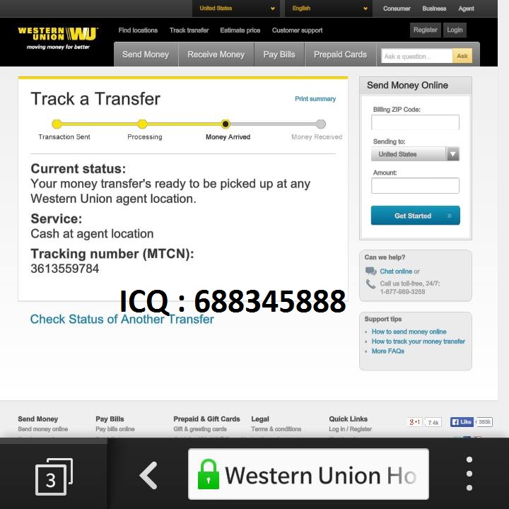 Western Union Bank Paypal Transfers By Carder_z33_atn ...