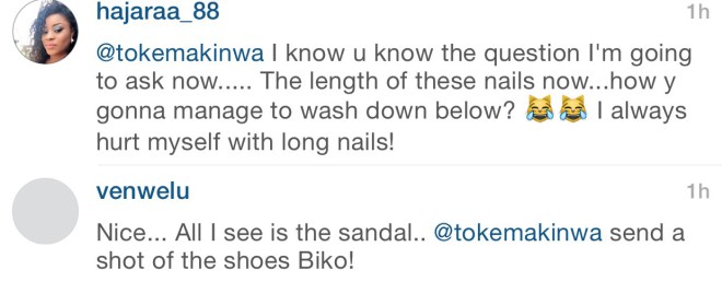 Fans Ask Toke Makinwa How She Cleans Her Private Area With Her Nails
