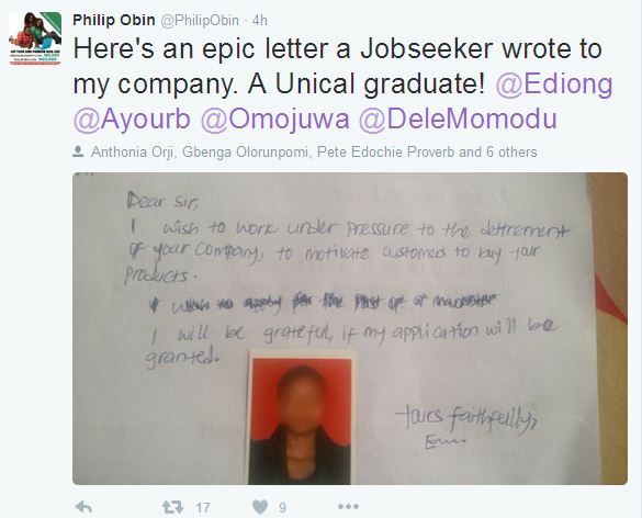 Embarassing Application Letter By A University Graduate