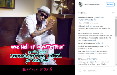 #OneHellOfANiteTour: Chris Brown Announces Wizkid As A Special Guest On Tour