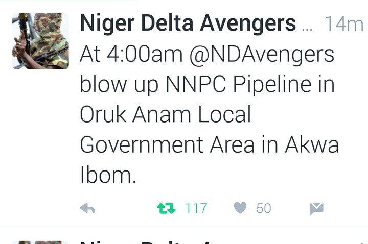 "NNPC Pipelines In Akwa Ibom Blown Up By Us" - Niger Delta Avengers 3845177_screenshots20160616075048_jpeg616e312060848f849fed3752d17d3c4f
