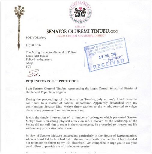 Senator Remi Tinubu Writes IG Of Police Wants Police Protection Over Dino Melaye (See The Petition) 2