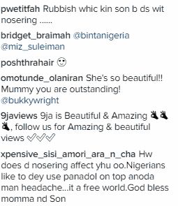 You Lack Home Training; Fans Blast Bukky Wright’s Son, Ojayy For Wearing Nose Ring