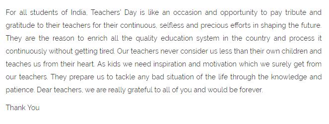 Essay on teachers day celebration