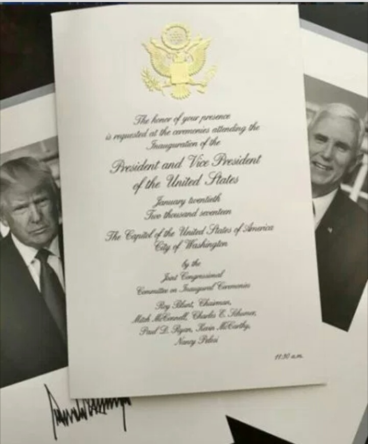 Donald Trump Congressional Inaugural Invitation And Program With Photos 2017 