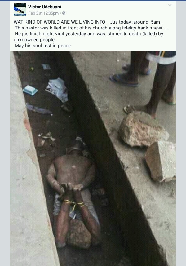 Pastor Killed In Nnewi After Vigil, Thrown Into Gutter, Tied With Rope (Photos) 4829446_20170205133326_jpegb26e9a111a454af9066ac3e4e9a6b91a