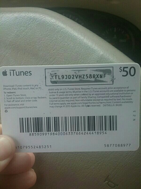 itunes gift card codes