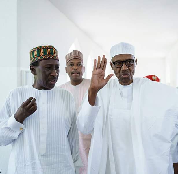 Image result for President Buhari attends Friday prayers today