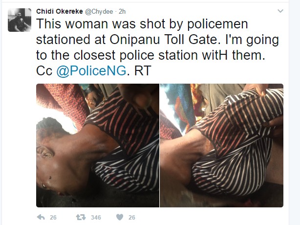Policeman Kills Innocent Woman while Chasing Yahoo-Boy in Lagos (Graphic Pics)