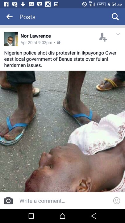 Young Man Shot Dead By Police At Ikpayongo, Over Fulani Herdsmen Issue (graphic) 5188525_screenshot20170421095418_jpeg3ba4731e1ad7d846604be2ec5398d74d