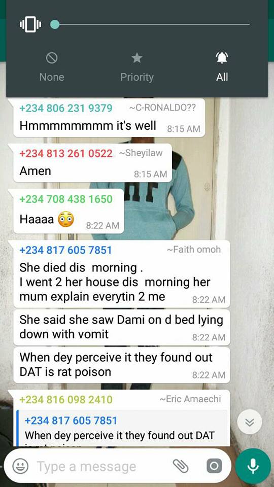 Lagos State Polytechnic Student Commits Suicide By Drinking "Sniper" (Photos) 5340403_1848552615312424635873134786945104394890711n_jpg98e27348b85f5de3256eb6a4c83dcb1b