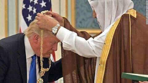 Image result for trump bows to saudi prince