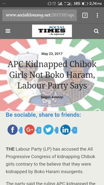 Boko Haram Didn't Kidnap Chibok Girls, APC Used Them Against GEJ  5368938_screenshot20170523143446_jpegef9567a97653acda0a427abb40203370