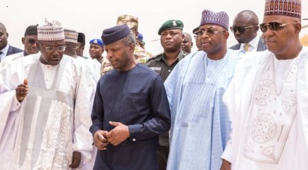 Image result for Acting President Osinbajo visits Maiduguri to launch relief plans for IDPs