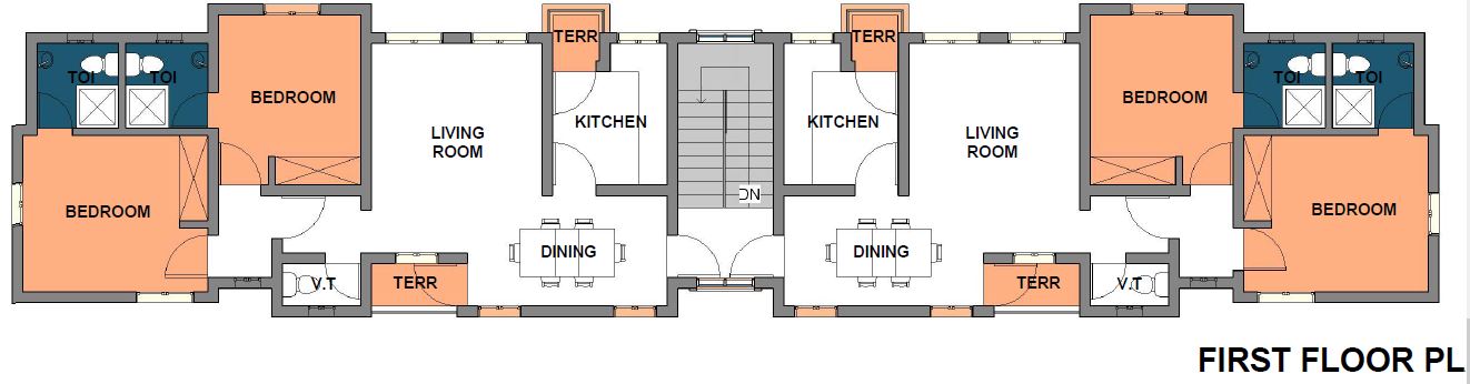Building Plan Of A 2 Bedroom Block Of 4 Flats Need
