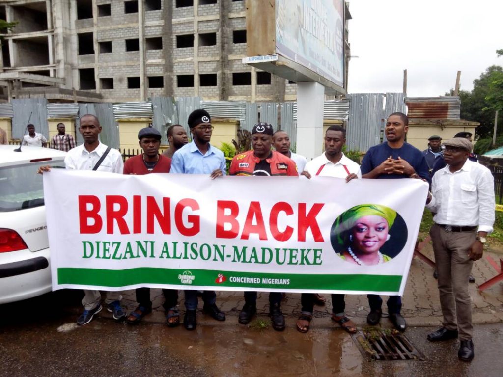 Image result for Charly Boy leads ‘Bring Back Diezani’ protest to EFCC