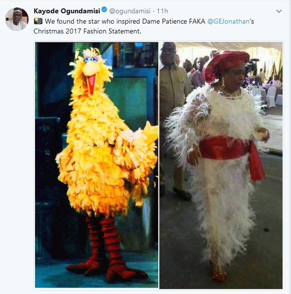 Image result for Patience Jonathan's "Feather" Christmas Outfit That Has Got People Talking