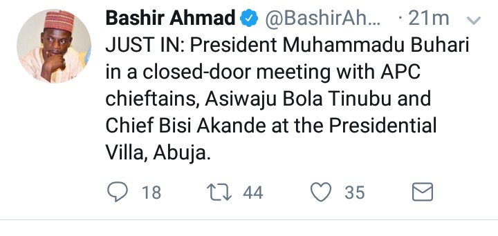 Image result for Buhari, Tinubu, Akande, Other APC Chieftains In Closed Door Meeting