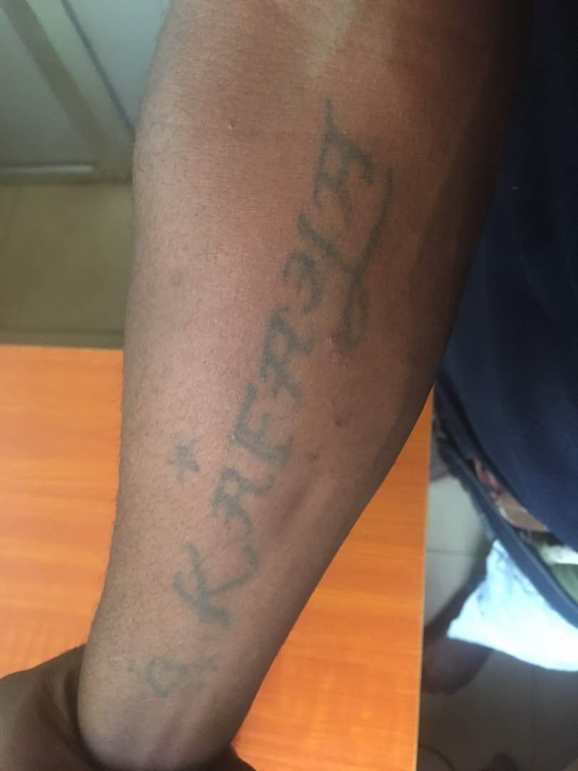 Phone Thief, Ex-convict, Tattooed Names Of Ladies He Has Slept With (Photos)