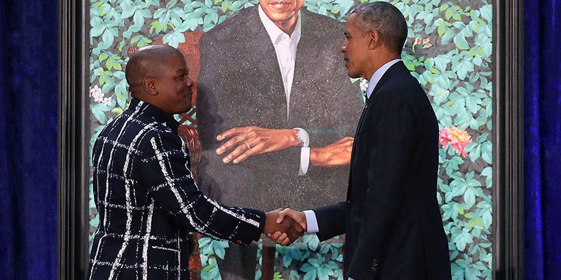 Nigeria’s Kehinde Wiley Paints Obama’s Official Portrait (Photos)