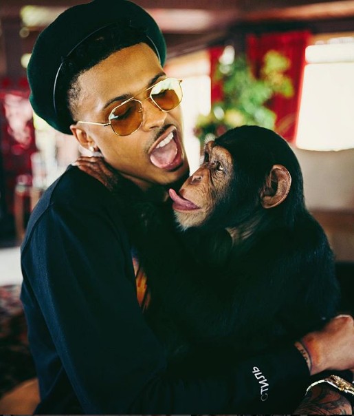 American Singer, August Alsina Shares Photos With Monkey, Nigerians React