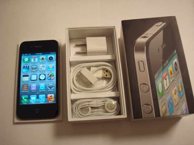 re us used apple iphone 4 16gb black factory unlocked mint in box ...