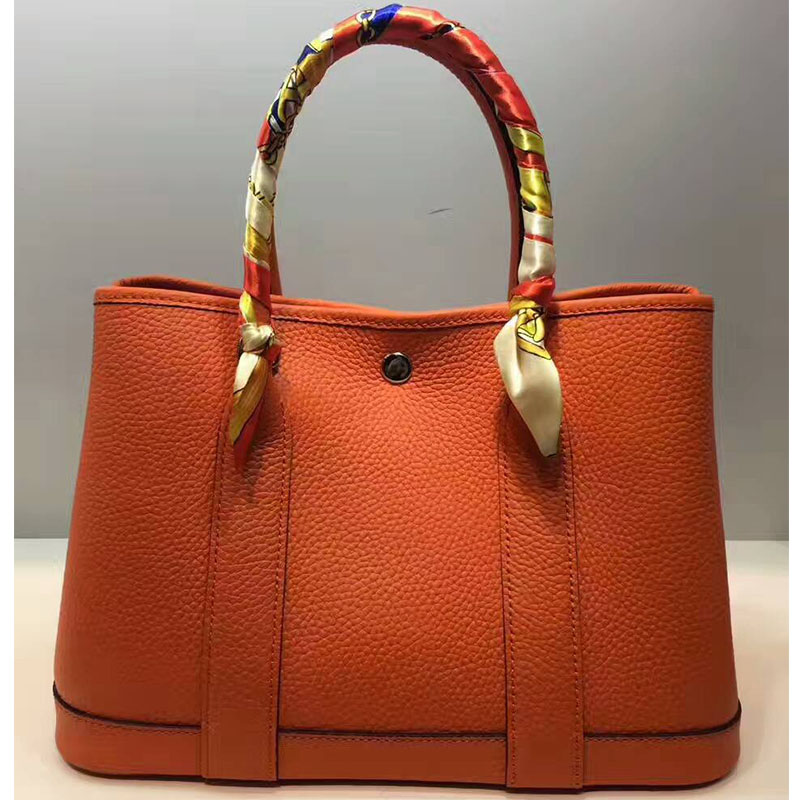 Shop - Hermes Garden Party Bag Togo Leather In Orange - Fashion