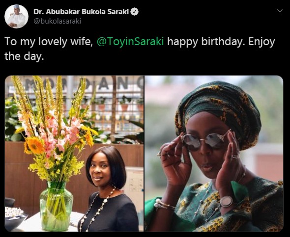 Bukola Saraki Celebrates His Wife, Toyin As She Turns Year Older