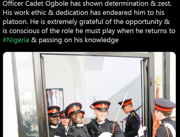 Nigerian Cadet Officer Receives Special Award From UK Royal Army [Photo]