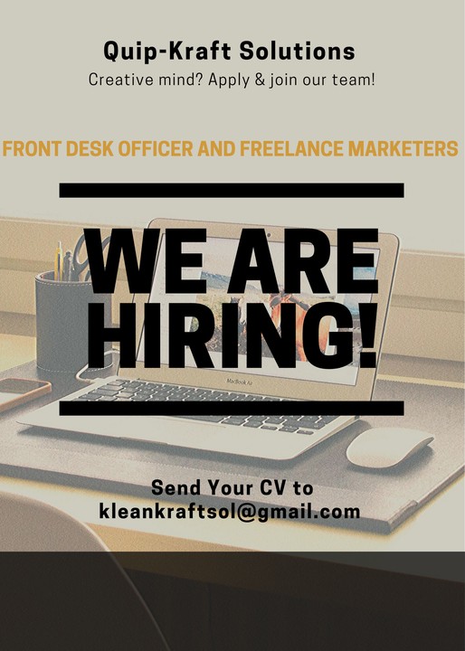 Job Vacancy For A Front Desk Officer And Marketers Jobs