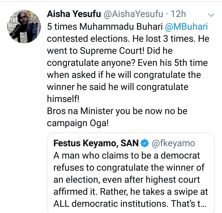 Nigerians Lash At Festus Keyamo For Saying Atiku Did Not Congratulate Buhari