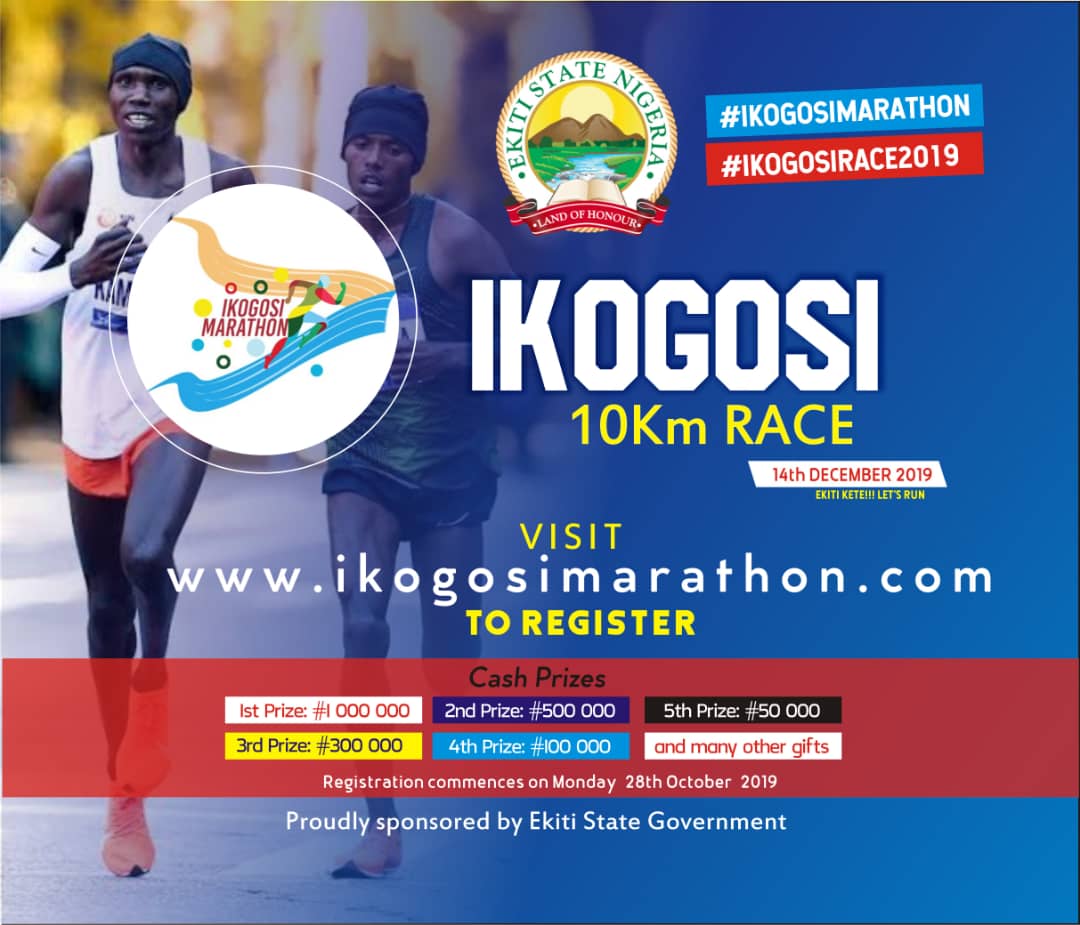 Image result for Ekiti govt, Ikogosi Marathon Initiative to hold 10km race Dec. 14