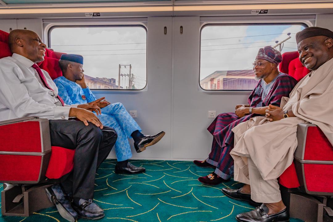 Image result for Vice President Yemi Osibanjo in ogun railway