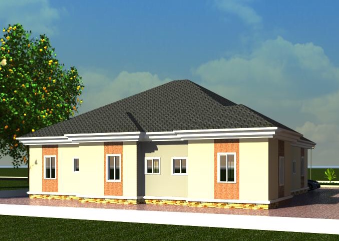 Free 5 Bedroom Bungalow Design and 3D For Nairalanders 