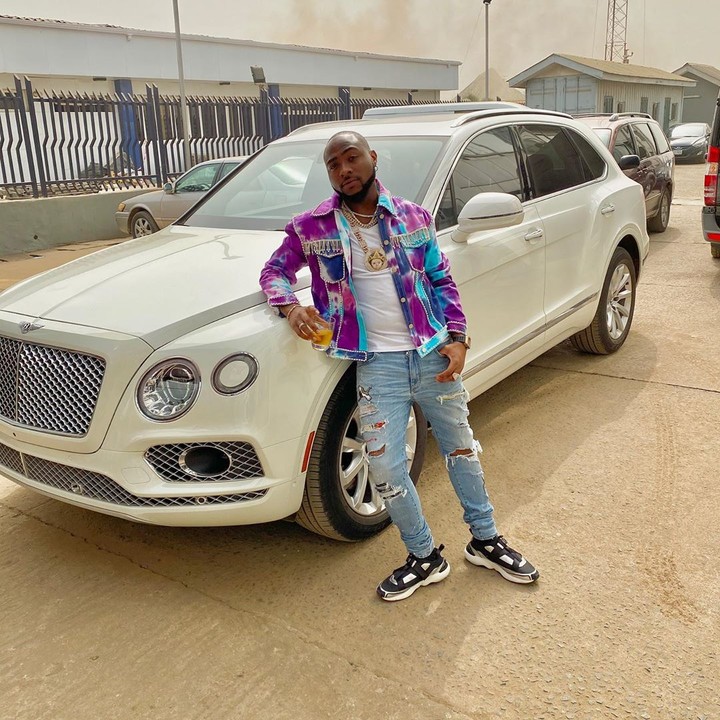 'I Need A New Car' - Davido Shows Off His Bentley And Son, Ifeanyi (Pictures)