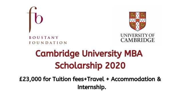 Cambridge University MBA Scholarship For International Students 2020