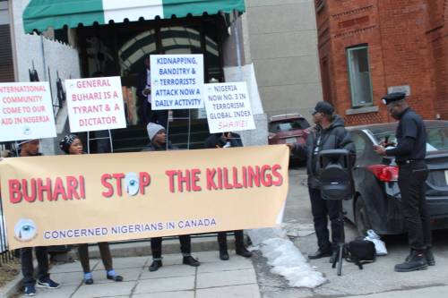 Nigerians Protest Against Buhari’s Government In Canada Over Insecurity, Others