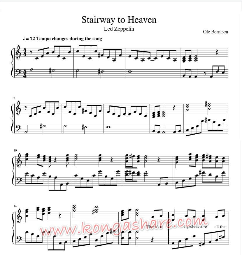 Download Stairway To Heaven Sheet Music By Led Zeppelin - Music/Radio