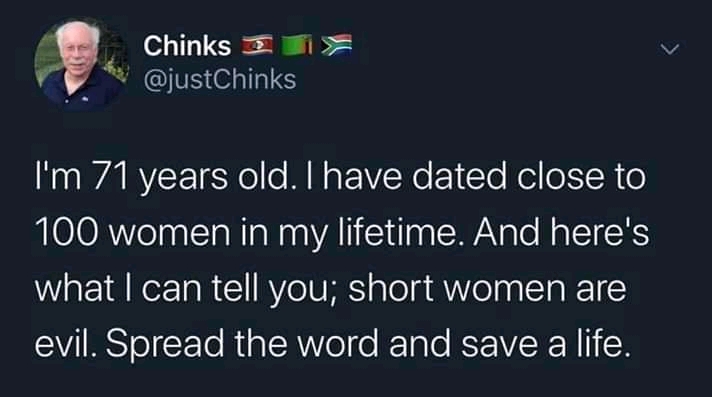 Men short women hate Why do