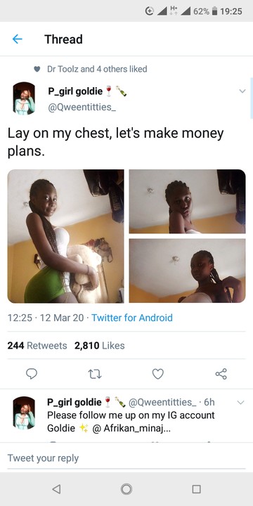 Lay On My Boobs, Let's Make Money Plansnigeria Girl Shows Off Her