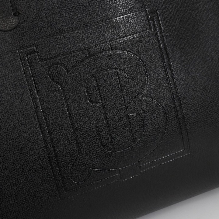 Shop - Burberry Embossed Monogram Motif Leather Tote In Black - Fashion ...