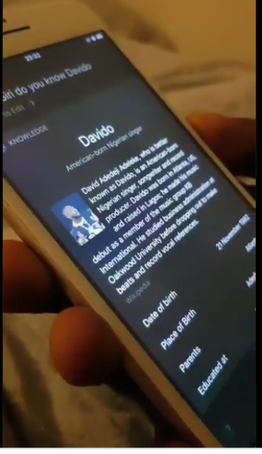 Davido Vs Burna Boy: Apple's Virtual Assistant Speaks (Video) - Celebrities  - Nigeria