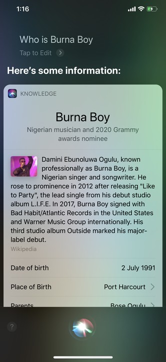 Davido Vs Burna Boy: Apple's Virtual Assistant Speaks (Video) - Celebrities  (6) - Nigeria