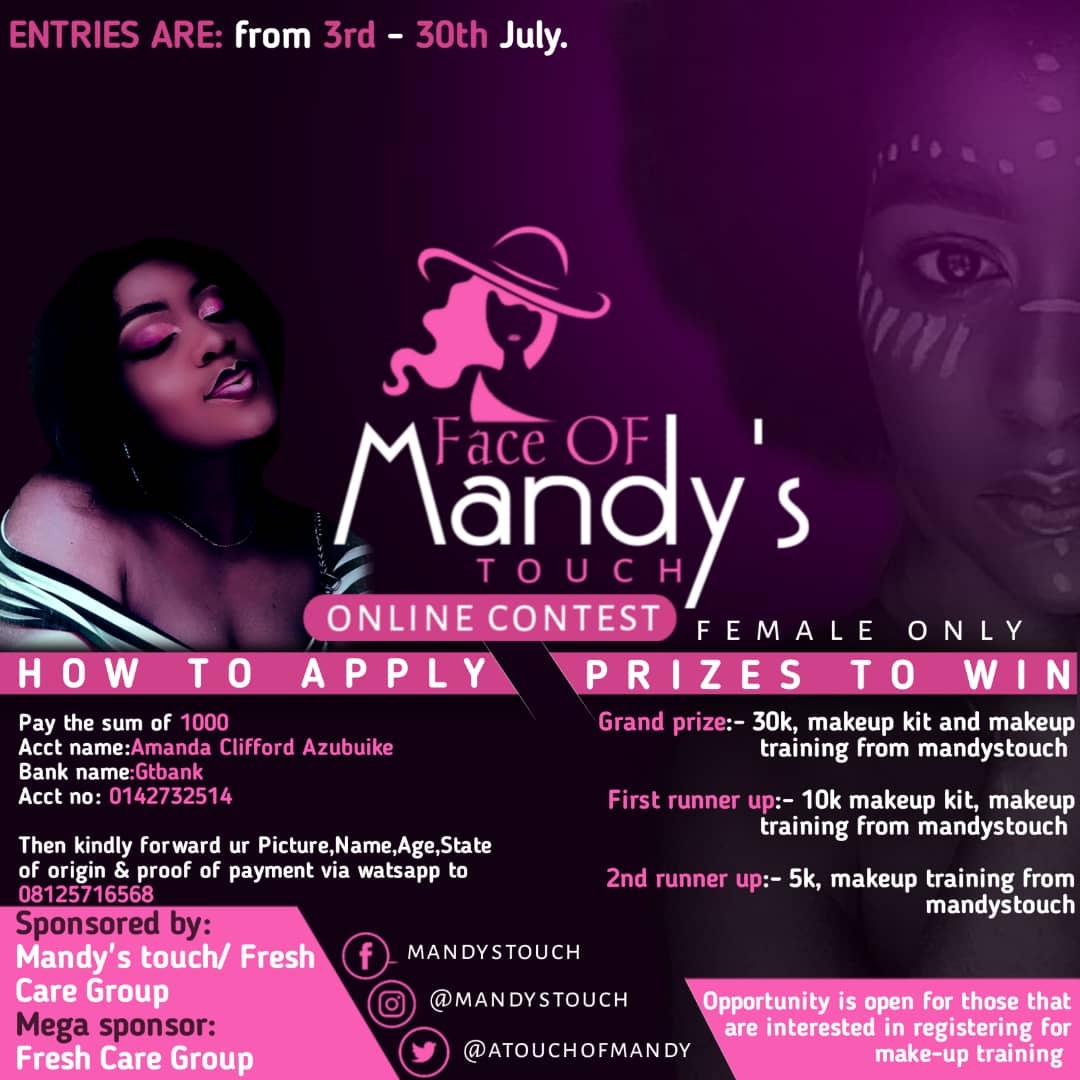 Face Of Mandy 2020 Online Beauty Contest Fashion Nigeria