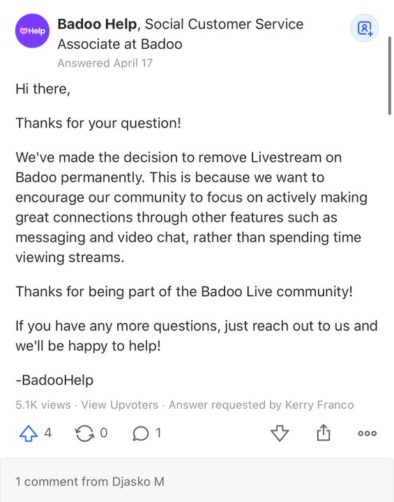 Badoo live