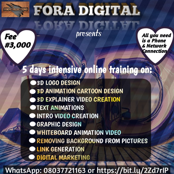 3D Animation Designs And Logo - Certification And Training Adverts - Nigeria